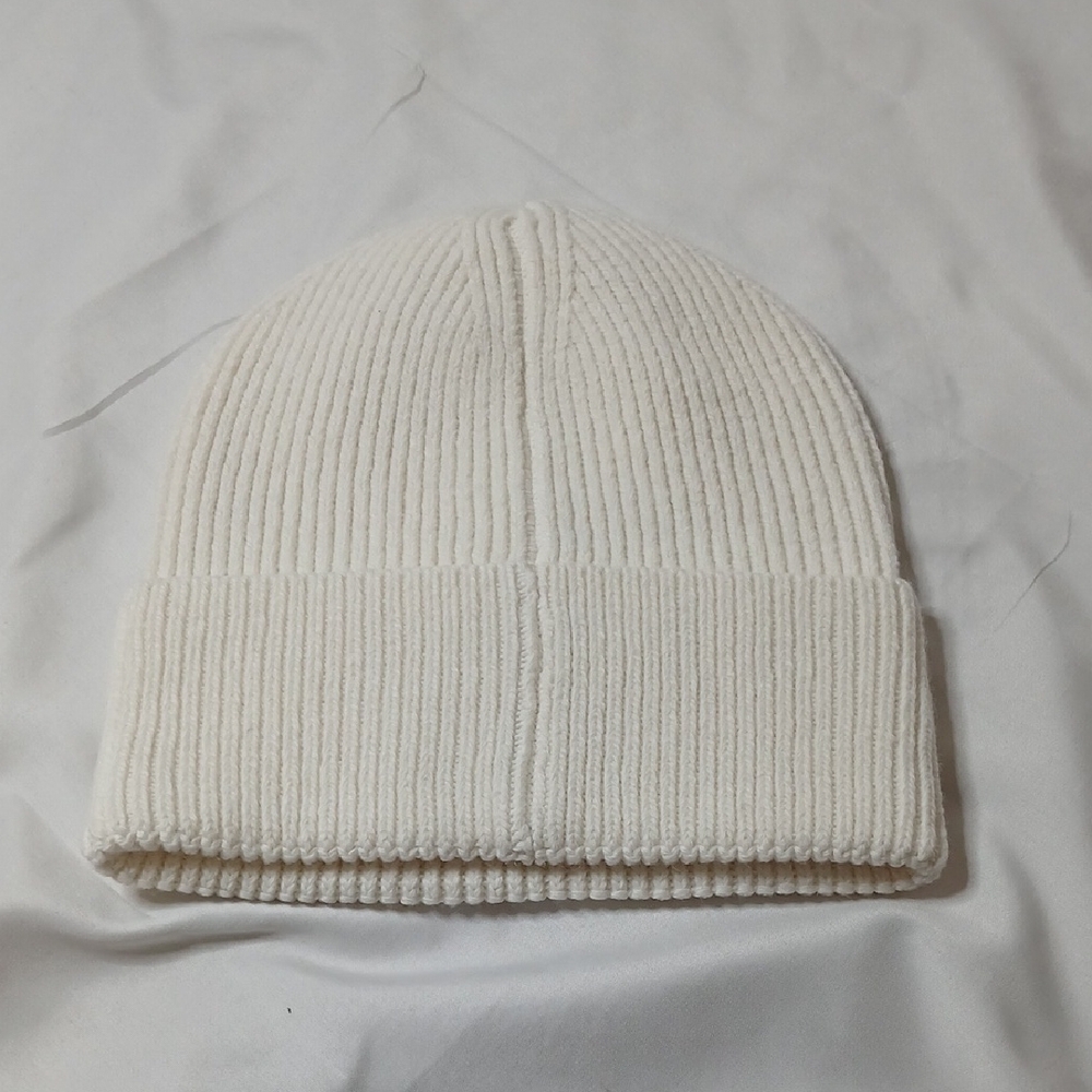 Moncler Ivory Ribbed Knit Beanie - Picture 2 of 3